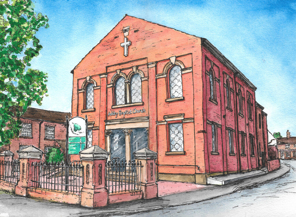 A drawing of Ashby Baptist Church